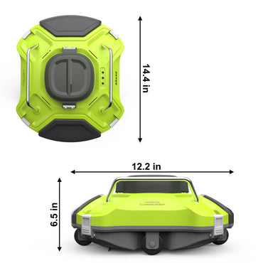 Ofuzzi Cyber 1000 H1 Cordless Robotic Pool Cleaner - Lime Green & Silver | Automatic Above-Ground Pool Vacuum, 90-Min Runtime, Self-Parking Tech