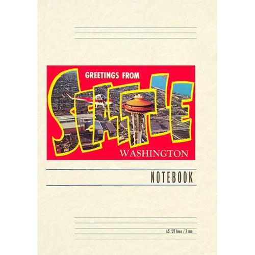 Vintage Lined Notebook Greetings from Seattle - Paperback