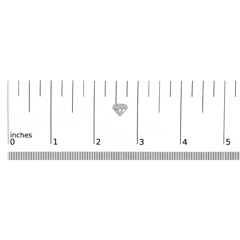 Diamond Crown Motif Stud Earrings in Sterling Silver – 1/6 ct