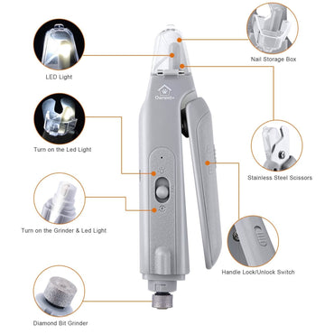 Dog Cat Nail Clipper Grinder with LED Light