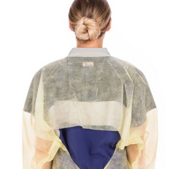 Cardinal Health Over-The-Head Spunbond Protective Gown Universal, yellow 1ea/bag, 100 bags/cs