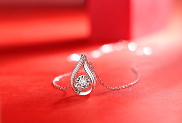 Dynamic - Fashionable and trendy jewelry set with 1-carat Moissan diamond S925 sterling silver, affordable diamond necklace pendant