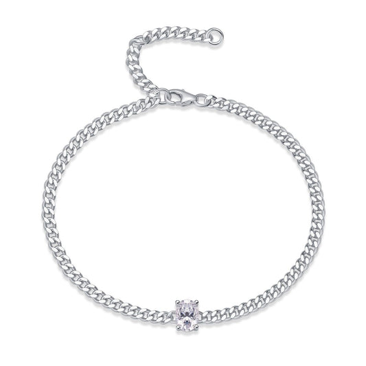 Breakthrough - A fashionable jewelry bracelet set with Moissanite S925 sterling silver and platinum-plated diamonds, a luxurious silver accessory