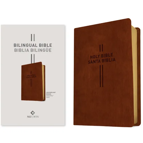 Bilingual Bible / Biblia Bilingüe Nlt/Ntv (Leatherlike, Brown) - Imitation Leather