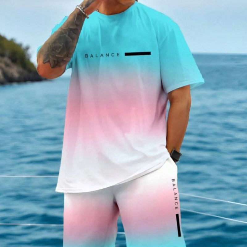 Casual Sports Short Sleeve Shorts For Men
