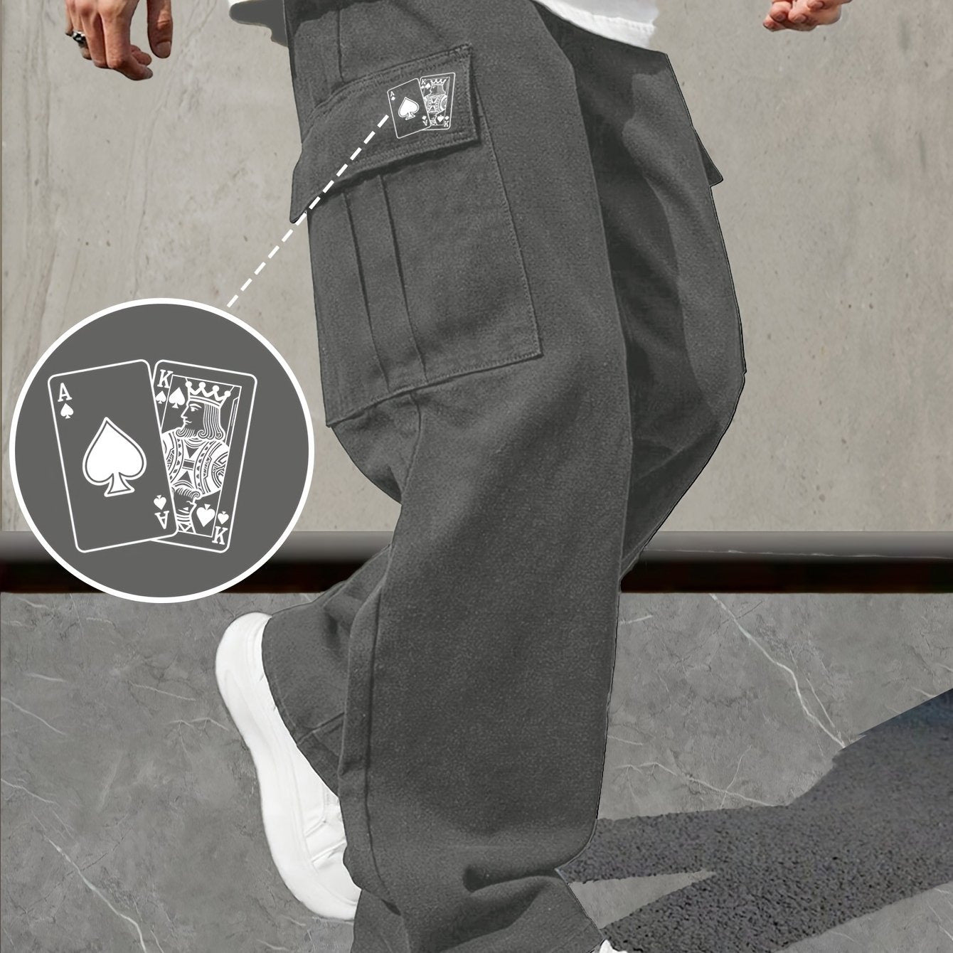 Mens Loose Fit Work Pants With A Drawstring