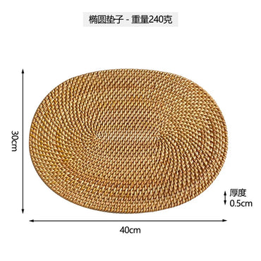 Vietnamese Rattan Coaster Set – Heatproof Cup & Teapot Mats