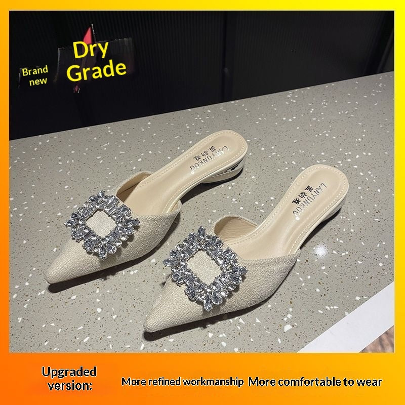 SpringSummer New Closed-toe Half-slipper For Women
