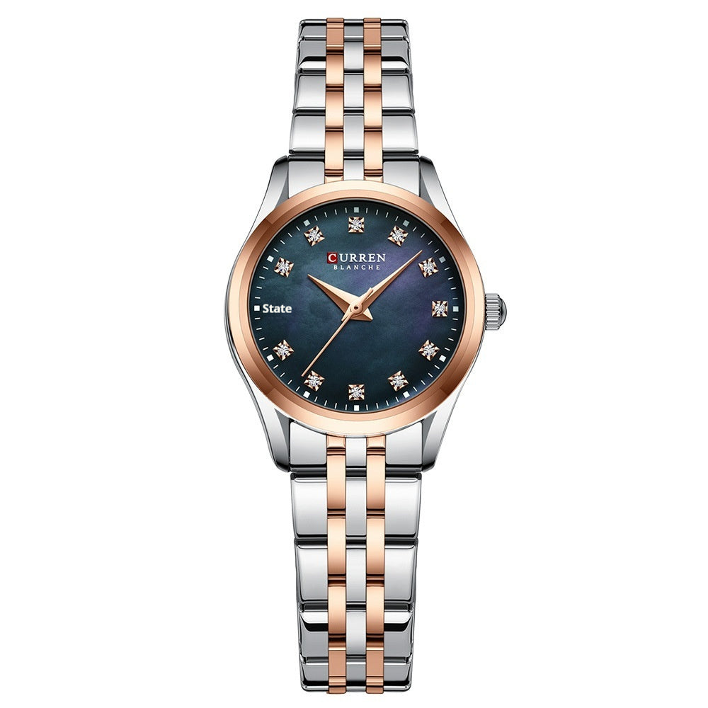 Rhinestone Ultra-thin Womens Shell-face Watch