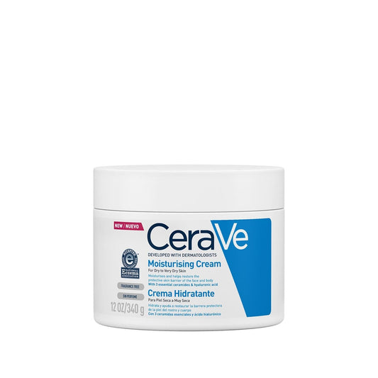 CeraVe Moisturizing Cream 340g - Hydrating, Non-Comedogenic, Fragrance-Free for Dry & Sensitive Skin