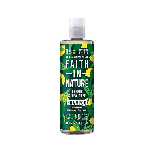 Faith In Nature Lemon & Tea Tree Oil Shampoo for Flaky Hair, Refreshing & Natural - 13.53 fl oz