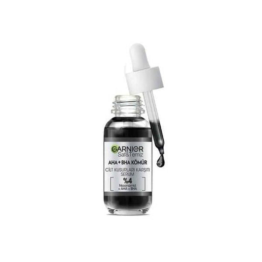 Garnier Face Serum - AHA BHA Charcoal Serum with Niacinamide for Acne Treatment and Skin Imperfections
