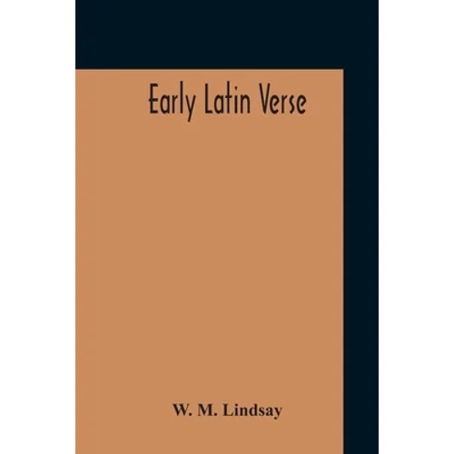 Early Latin Verse - Paperback