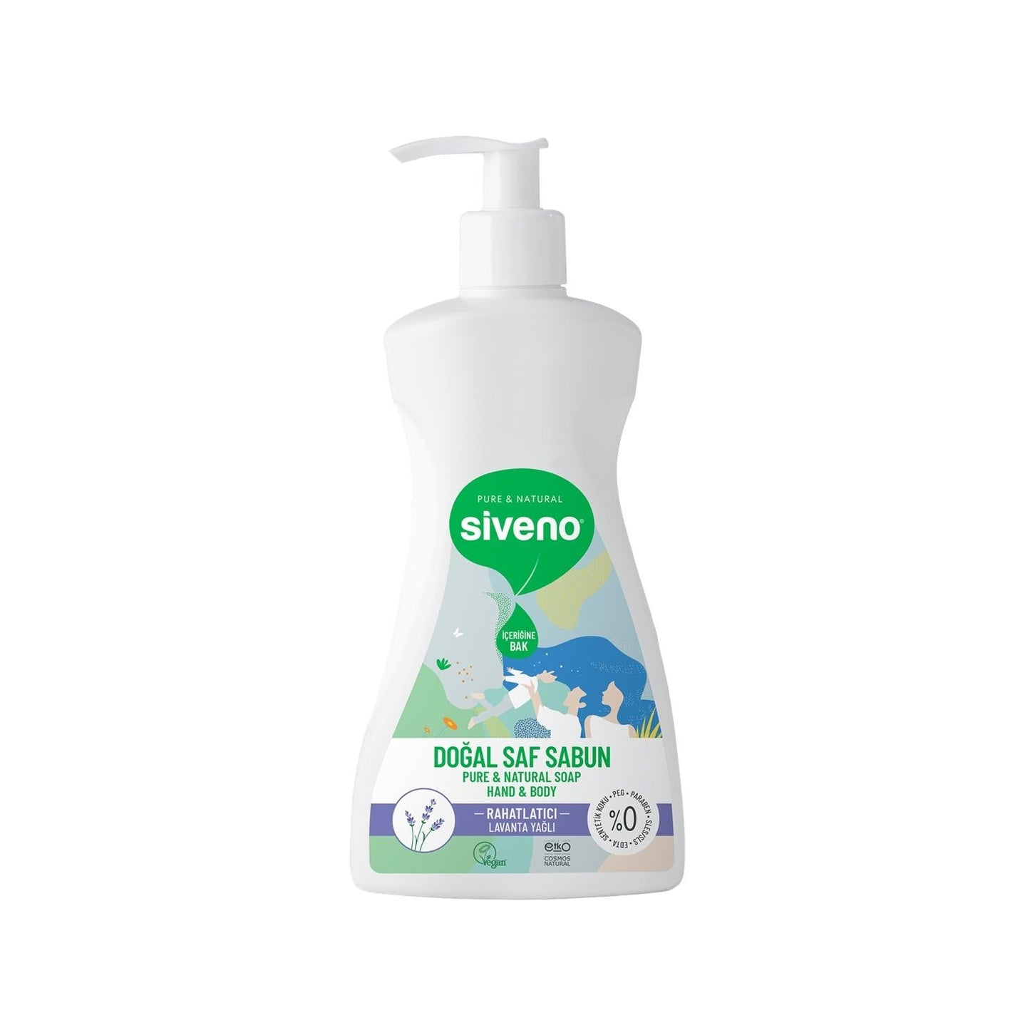 Siveno Natural Lavender Liquid Soap for Hands and Body - 300ml, Moisturizing, Gentle, and Soothing