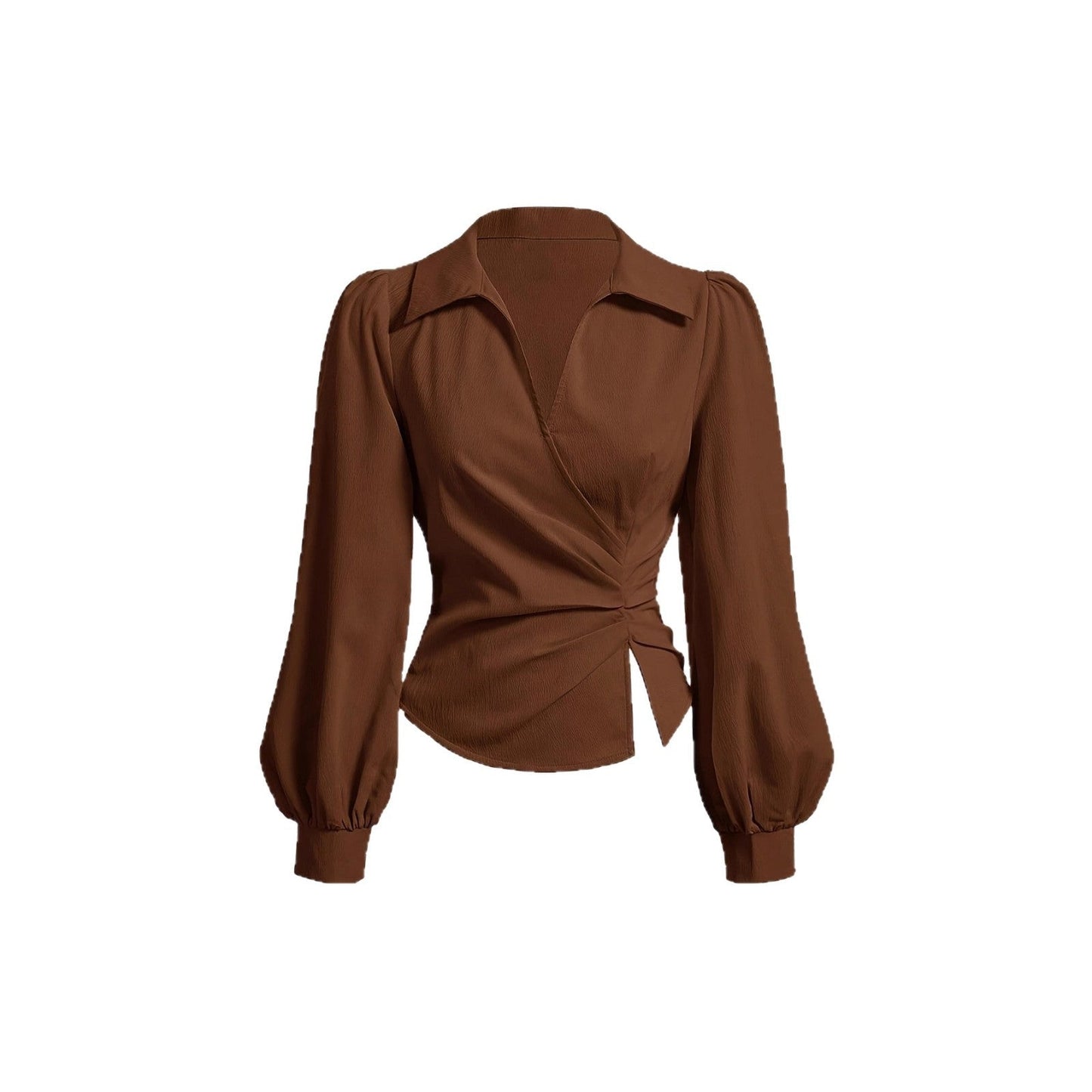 New Stylish Chic Niche-design Irregular Coffee-colored Shirt
