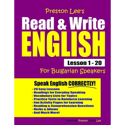Preston Lee's Read & Write English Lesson 1 - 20 For Bulgarian Speakers - Paperback