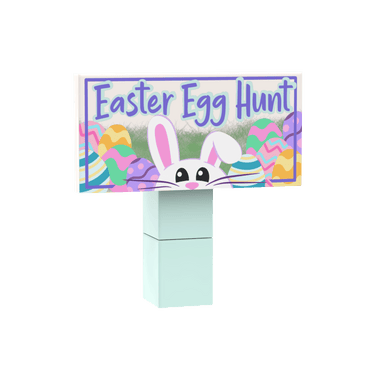 "Easter Egg Hunt" Sign & Post - Custom Printed - Made Using LEGO® Parts
