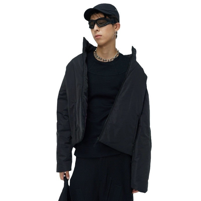 Mens Stylish American-Style Retro Stand-Collar Cotton Jacket