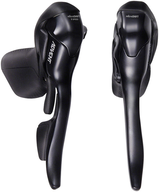 microSHIFT ADVENT Drop Bar Shifter Lever Set - 1x9 Speed BLK ADVENT Compatible Only
