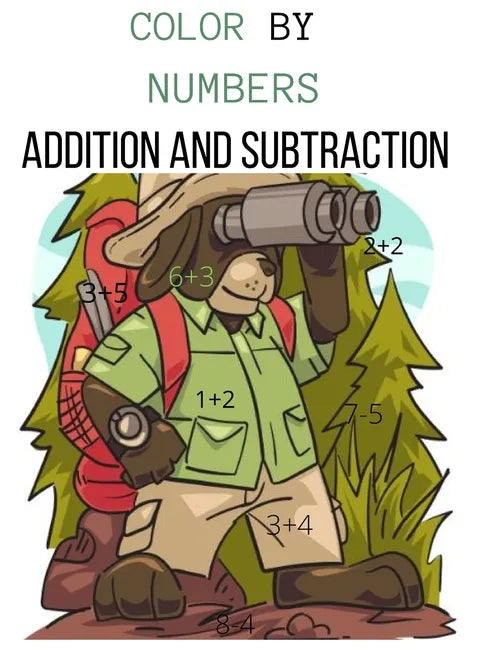 Color by Numbers Addition and Subtraction: math coloring books for kids - Paperback