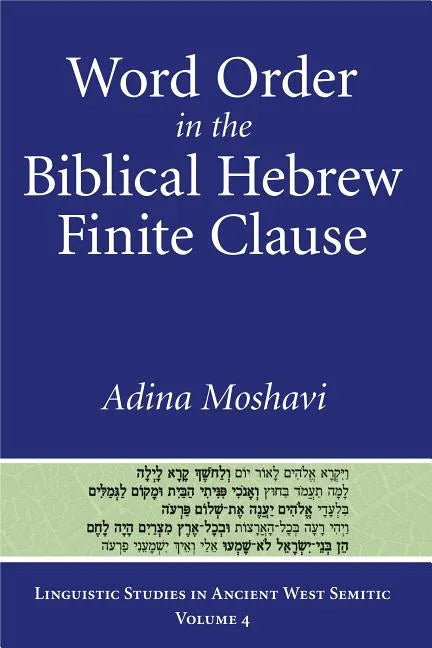Word Order in the Biblical Hebrew Finite Clause - Paperback