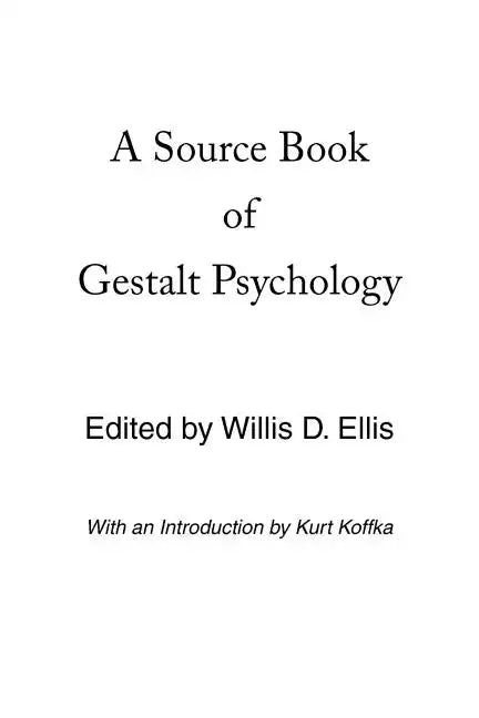 A Source Book of Gestalt Psychology - Paperback