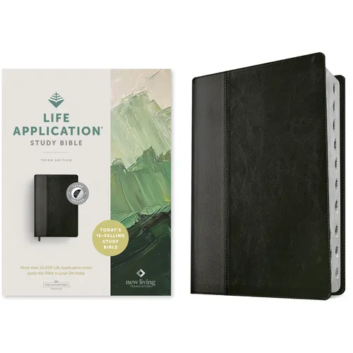 NLT Life Application Study Bible, Third Edition (Leatherlike, Black/Onyx, Indexed, Red Letter) - Imitation Leather