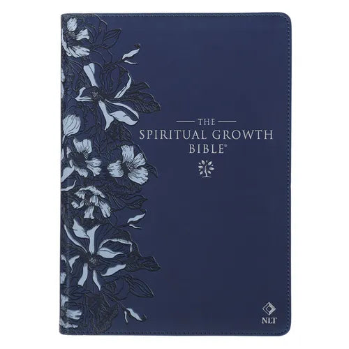 The Spiritual Growth Bible, Study Bible, NLT - New Living Translation Holy Bible, Faux Leather, Navy - Leather