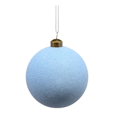 4.5-Inch Light Blue Velvet-Feel Ball Ornaments - Set of 4