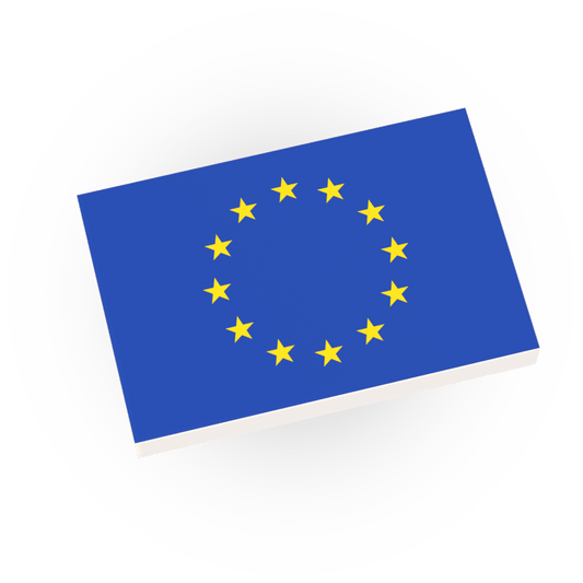 European Union Flag - EU - Custom Printed - Made Using a LEGO® Tile