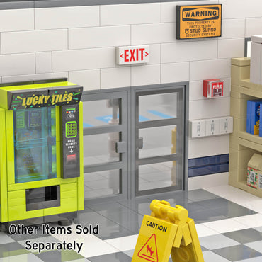 Warning - Stud Guard Security Systems Sign - Custom Printed - Made Using a LEGO® Tile