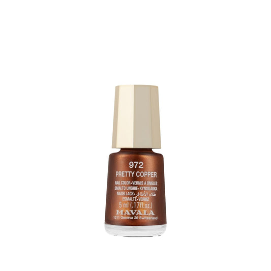 Mavala Mini Color 972 Pretty Copper Nail Polish - Portable, Travel-Friendly Copper Nail Color