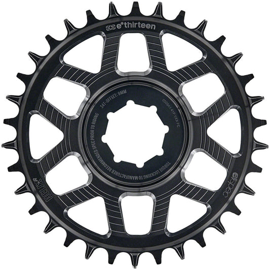 e*thirteen Helix Race e*spec Chainring - Turbo Levo 2.1/2.2 9mm offset 34T 11/12 Speed BLK
