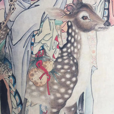 Vintage Chinese Scroll After Ding Yunpeng – Rice Paper Figure Painting