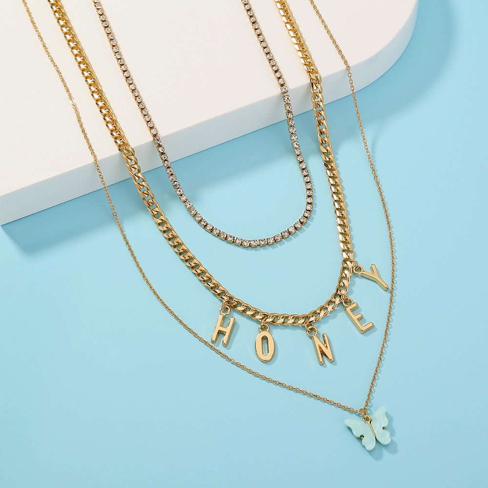 Creative New Product Retro Cold Wind Butterfly Necklace