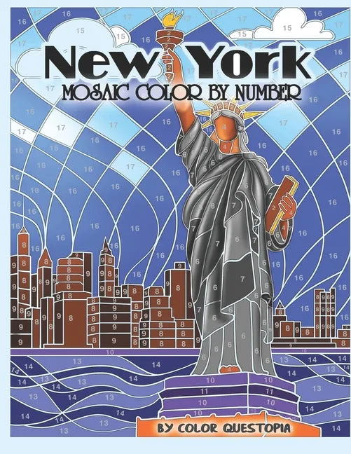 New York Mosaic Color By Number: Coloring Book for Adults - Paperback