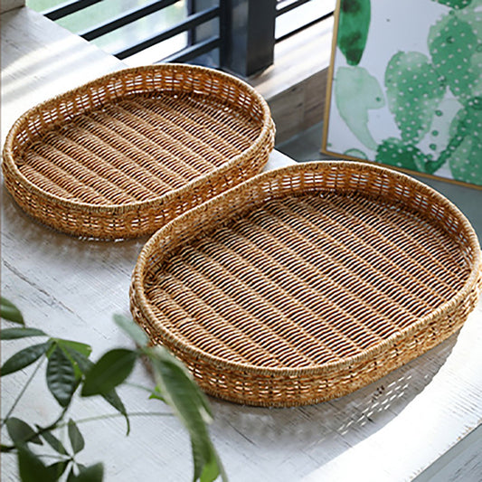 Imitation Rattan Hand-woven Japanese Fruit or Bread Tray