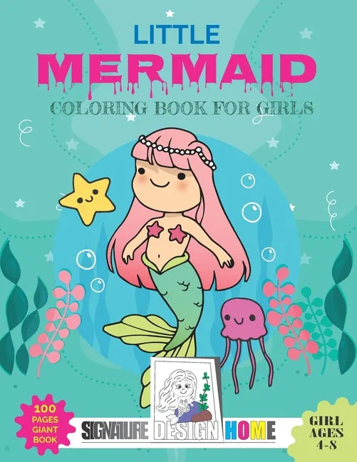 Little mermaid Coloring Book: For Girls Ages 4-8, Best Gift For Girls - Paperback
