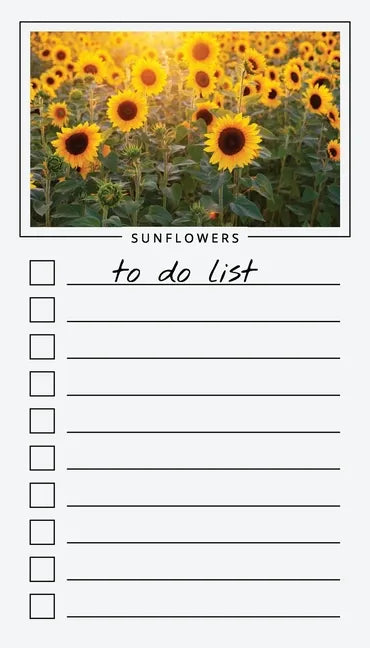 To Do List Notepad: Sunflowers, Checklist, Task Planner for Grocery Shopping, Planning, Organizing - Paperback