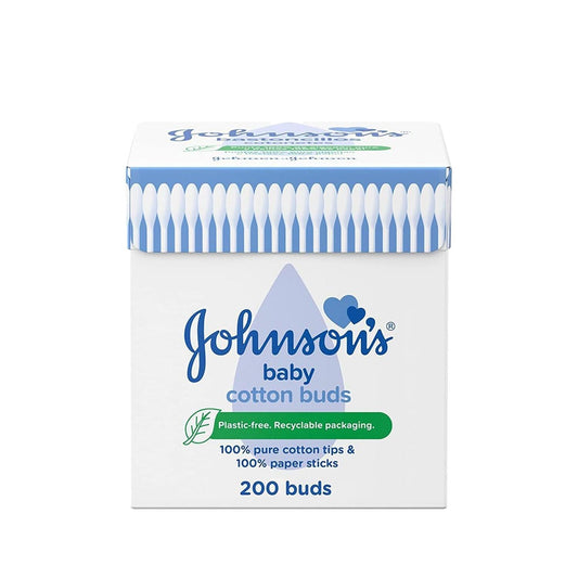 Johnson's Baby Cotton Swabs - 200 Count, Gentle Ear Cleaning for Infants