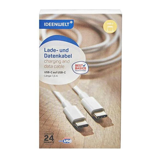 Ideenwelt 1.5 Meter USB-C to USB-C Cable: Fast Charging & Data Transfer for Modern Devices