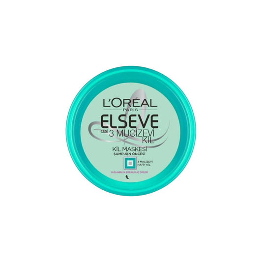 Loreal Paris Elseve 3 Mucizevi Kil Hair Mask - Nourishing Pre-Shampoo Treatment for Healthy Hair