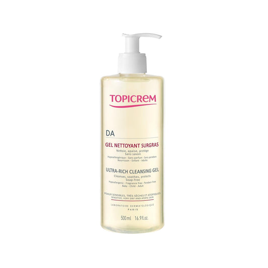 Topicrem Ultra-Rich Cleansing Gel for Sensitive & Atopic Skin - Gentle, Effective, 16.91 fl oz