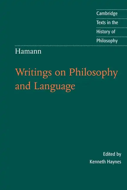 Hamann: Writings on Philosophy and Language - Paperback