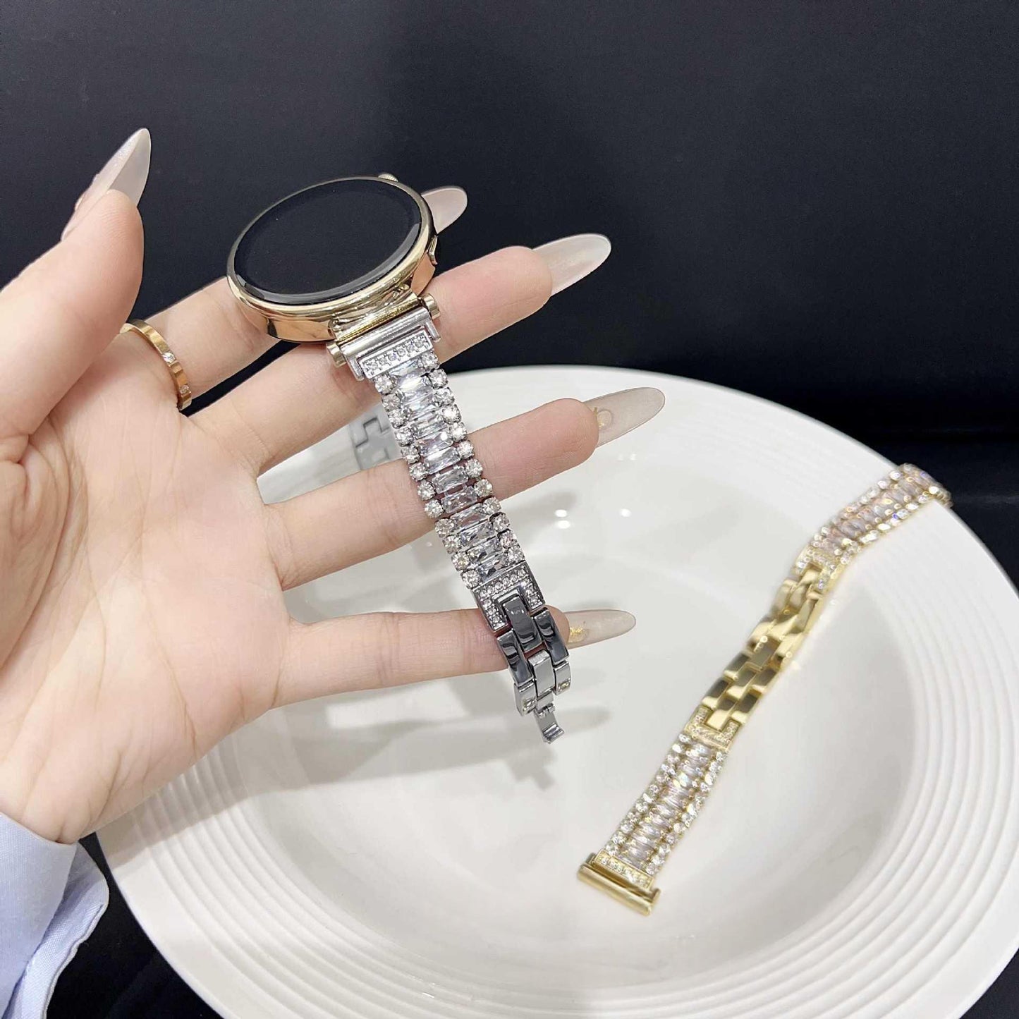 Shiny Zircon Metal Watch Band For Apple Watch Series 10 11 Ultra - Women's Fashionable Strap Accessory