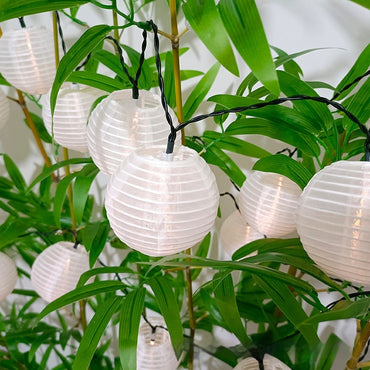 Solar Fabric Lighting Chain Colorful Lantern Decoration on String
