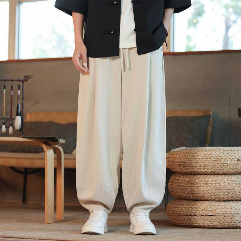 Retro Loose-fit Tapered Casual Pants For Men