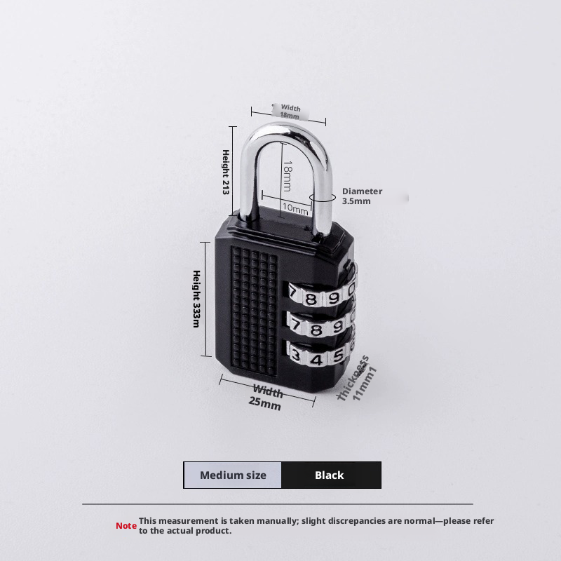 Mechanical combination lock-medium-black