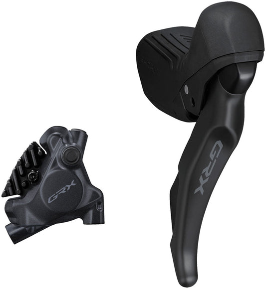 Shimano GRX ST-RX610 Shift/Brake Lever BR-RX410 Hyd Disc Brake Caliper - Right/Rear 12-Spd Flat Mnt Caliper For 25mm Mount BLK