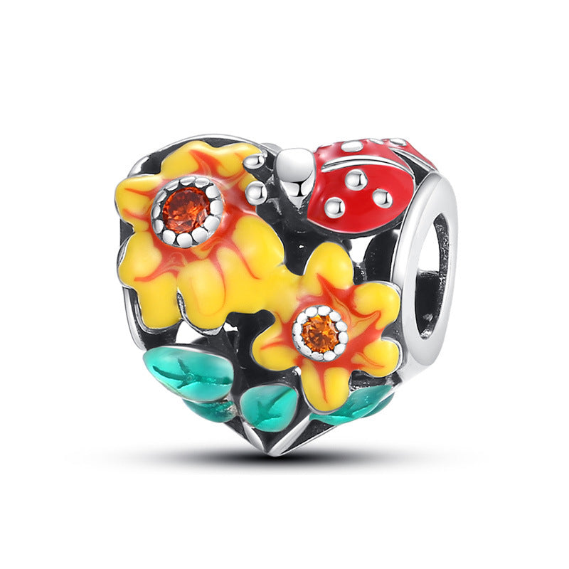 Sunflower-shaped Copper Bead Pendant Bracelet Accessory